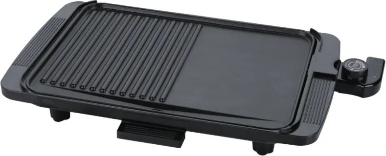 Втора ръка: Електрическа скара Rosberg R51015I, 1500W, 36x26см, 2 зони - гладка и оребрена, Незалепваща, Черен