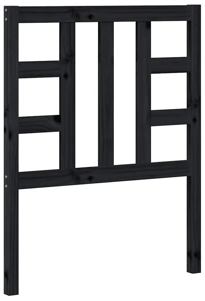 817819 vidaXL Горна табла за легло, черна, 81x4x100 см, бор масив