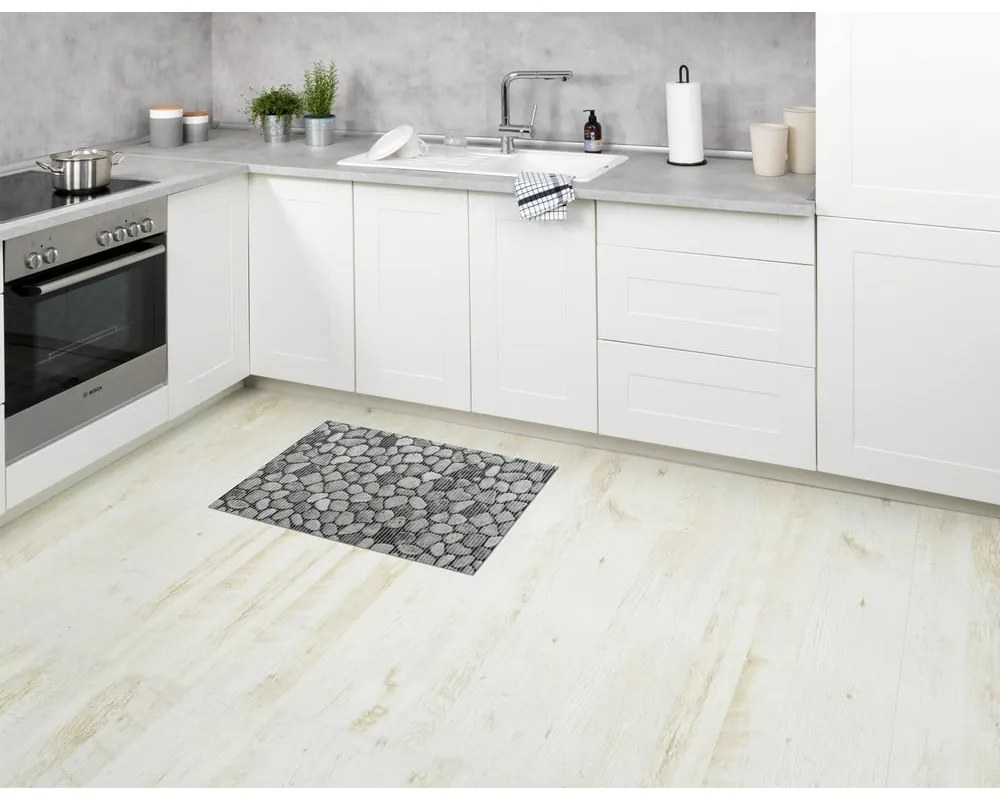 Сива пластмасова постелка за баня 50x80 cm Sassi - Wenko