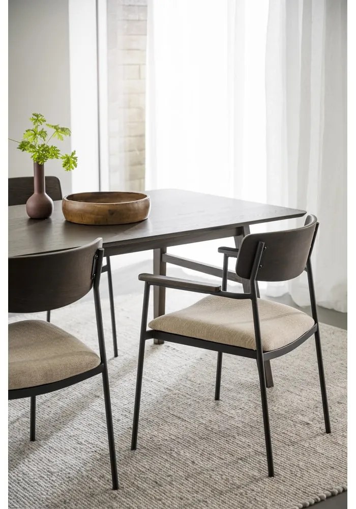 Трапезни столове в кремаво и тъмнокафяво в комплект от 2 бр. Maymont – Rowico