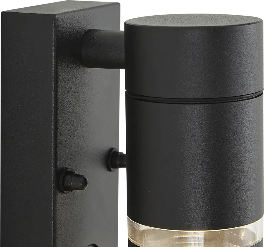 Модерна външна стенна лампа черна IP44 със сензор за движение - Ensam