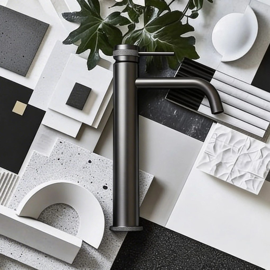 Смесител за мивка Rea  Lungo Grip Gun Grey high