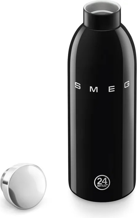 Термо бутилка SMEG Clima 50's Style WBF01BL, 500 мл, Херметично затваряне, Двустенна, Неръждаема стомана 18/8, Черен