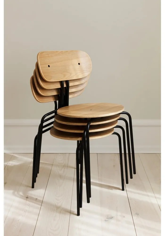 Черно-антрацитен трапезен стол Curious - UMAGE