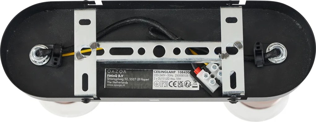 Заоблен таванен прожектор тъмен бронз 2 светлини регулируем - Veerle