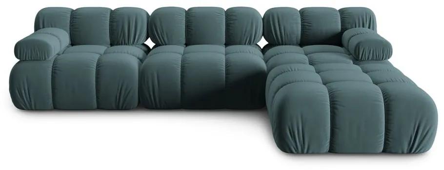 Ъглов диван от кадифе в цвят бензин Bellis - Micadoni Home