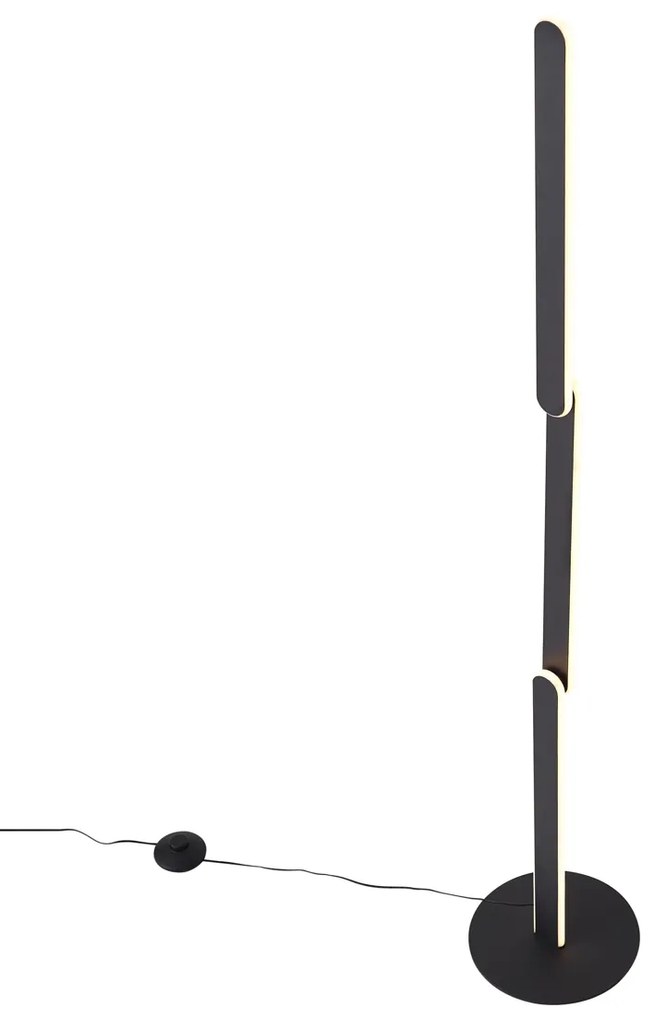 Дизайнерска подова лампа черна, включва LED с 3-степенно димиране - Gate