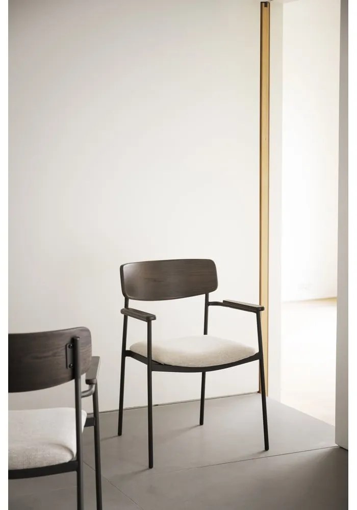 Трапезни столове в кремаво и тъмнокафяво в комплект от 2 бр. Maymont – Rowico