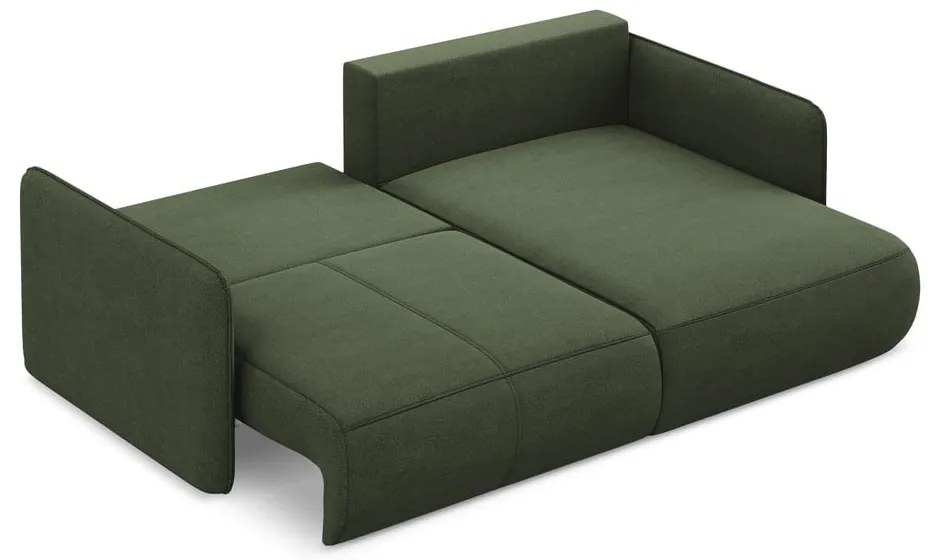 Зелен разтегателен ъглов диван с място за съхранение (десен ъгъл) Nanea – Makamii