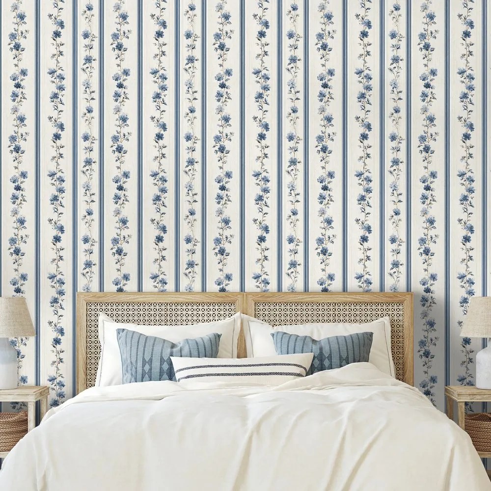 Фототапет – Сини цветя на ивици