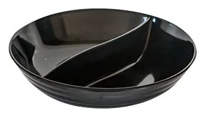 Alkan - Меламинова купа с две отделения кръгла черна 33.5xh9см (K-993B)AN