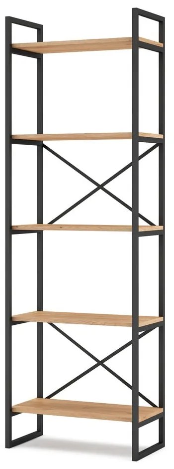 Рафт от черен/естествен дъб 58x175 cm Dusan - Marckeric