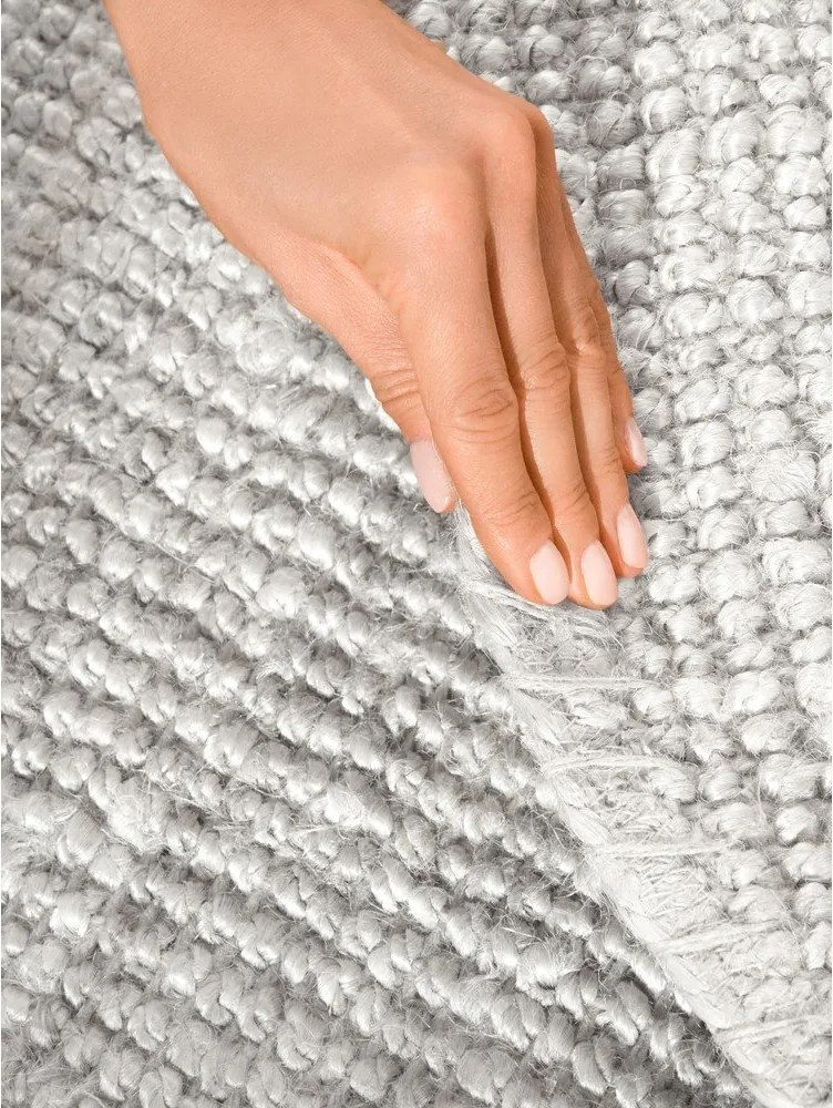 Светлосив двустранен ръчно изработен ютен кръгъл килим ø 200 cm Bouclé Jaipur – Hanse Home