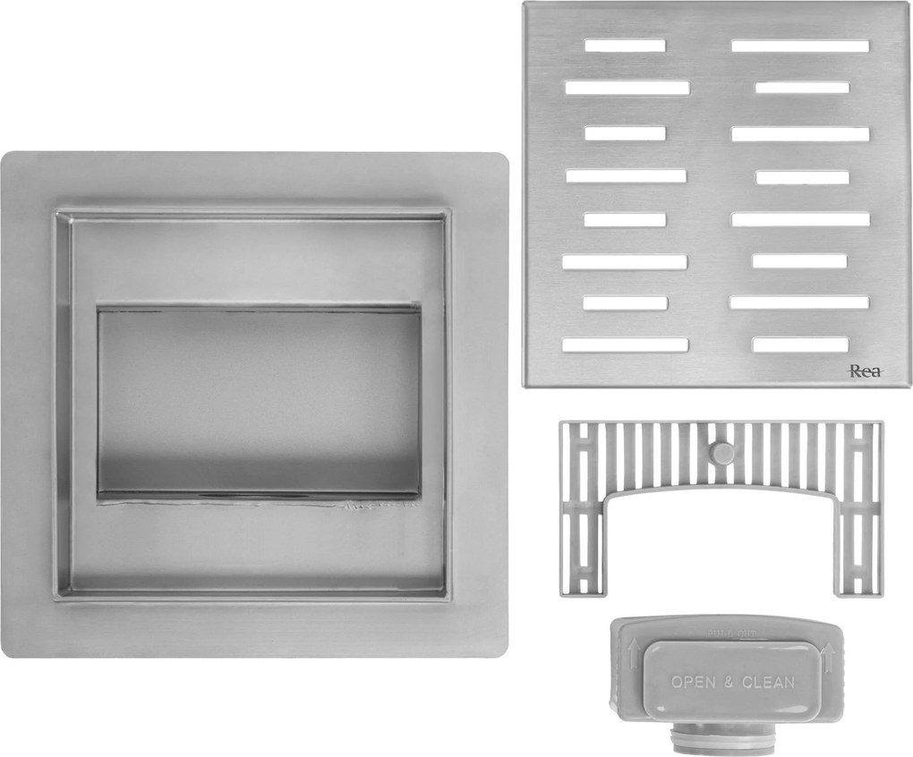 Линеен отводнител REA LINE 150x150 Nickel Brush
