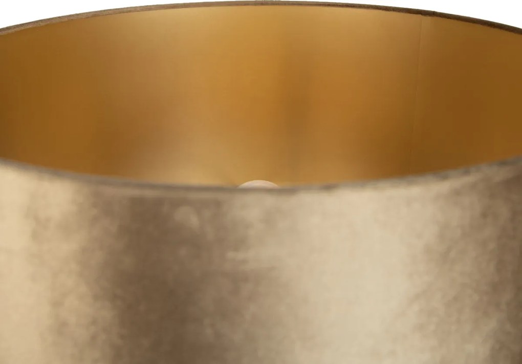 Подова лампа златиста с бронзов абажур и златист интериор 50 см - Linden