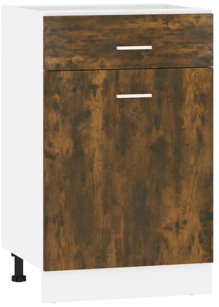 815573 vidaXL Долен шкаф с чекмеджета "Lyon", опушен дъб, 50x46x81,5 см, инженерно дърво