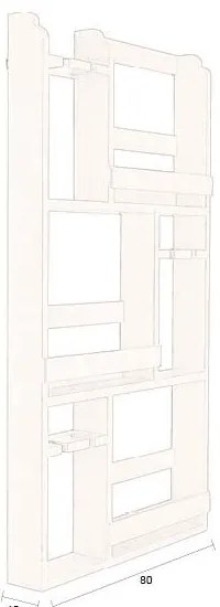 Червен стенен стелаж за вино от масивно каучуково дърво за 12 броя бутилки 80x120x10 cm Myron – Dutchbone