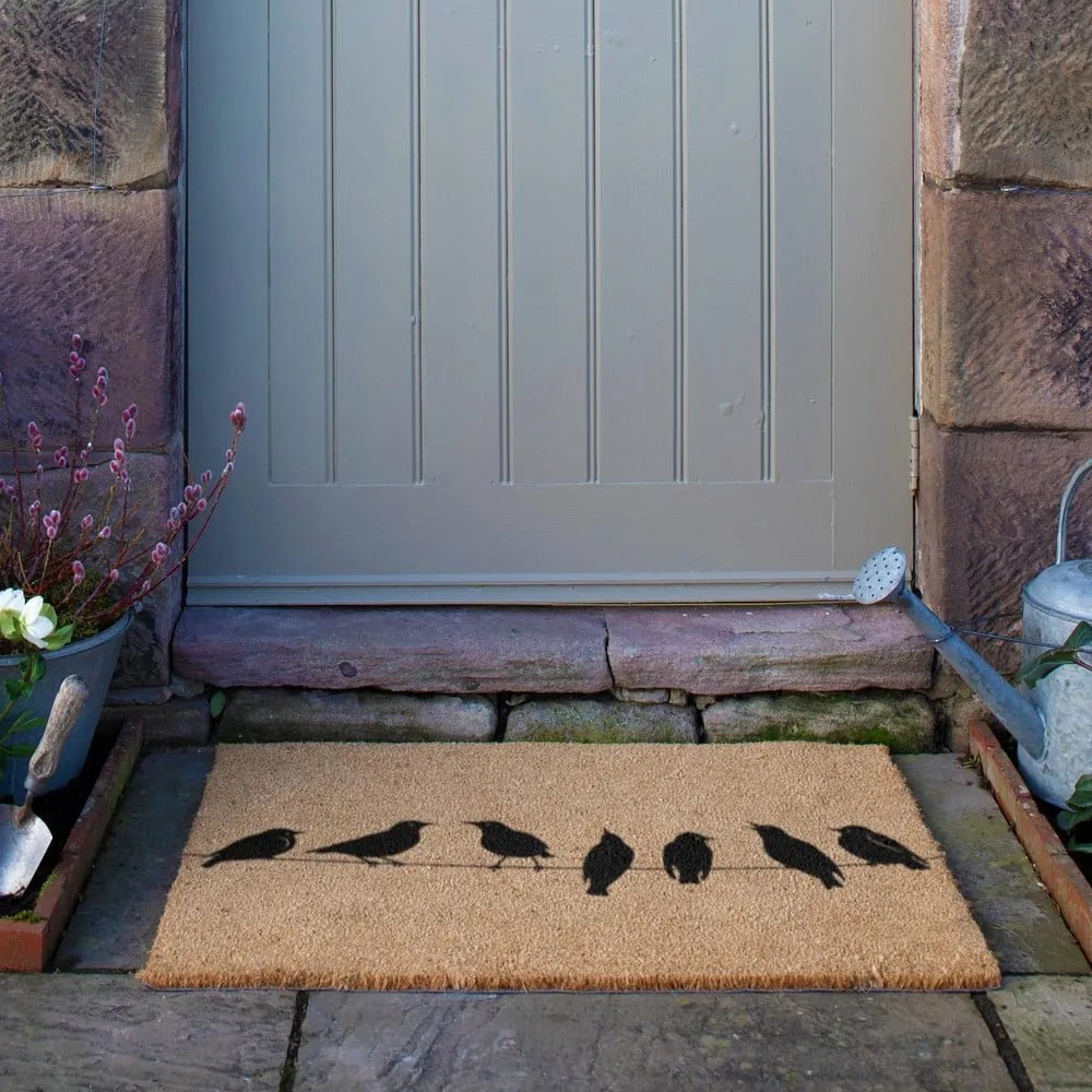Изтривалка от кокосови влакна 60x90 cm Birds On a Wire – Artsy Doormats