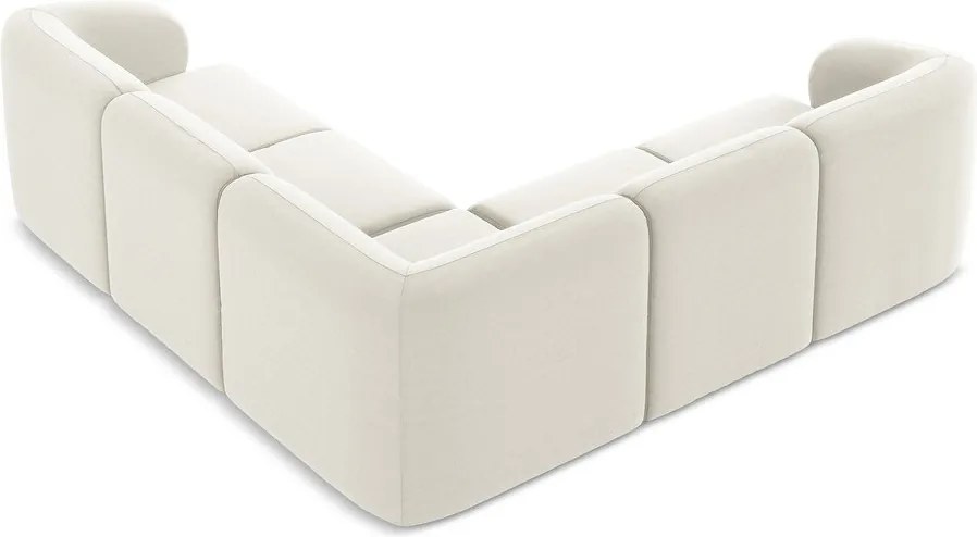 Бежов кадифен ъглов диван Lani – Makamii