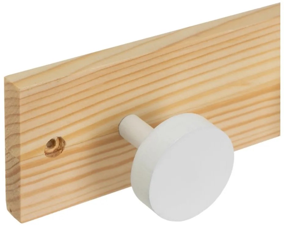 Стенна закачалка от масивен бор в бял и естествен цвят 40 cm Anillos – Casa Selección