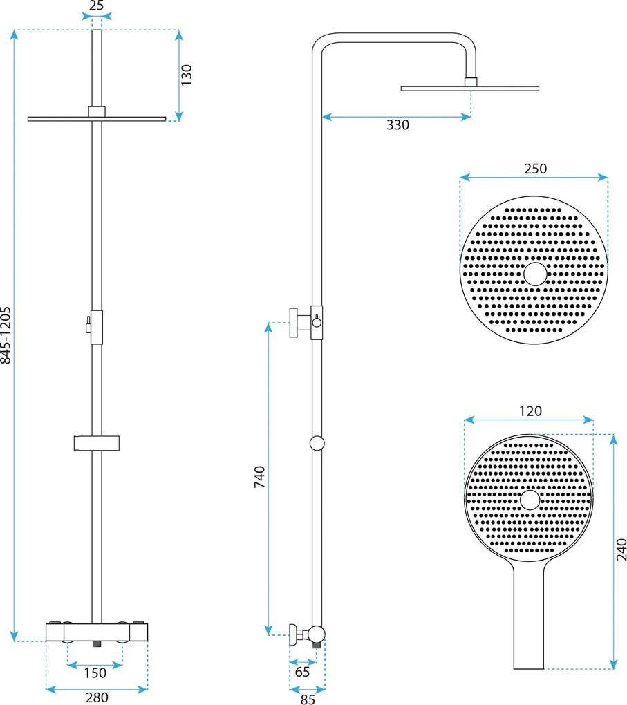 Душ система с Термостат Rea Drop  Titan