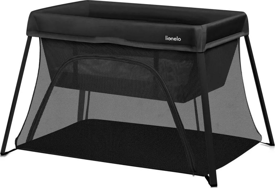 Lionelo - Преносима детска кошара 3 в 1 ALICE черна