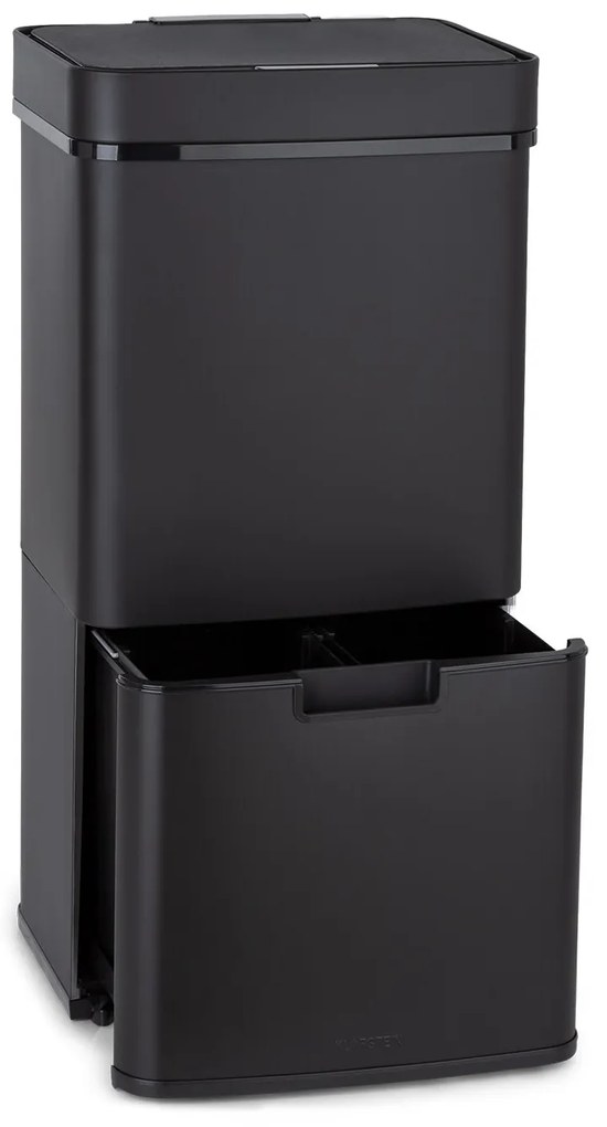 Klarstein Royal Trash Matte Black, кош за отпадъци със сензор, 72 l, неръждаема стомана, матово черно