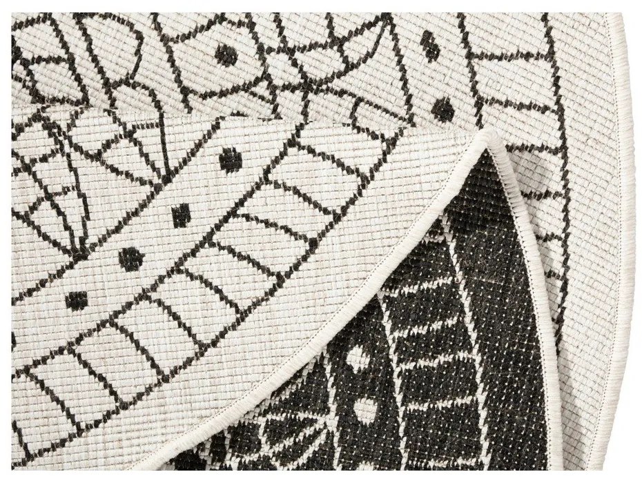 Черно-кремав килим за открито, ø 200 cm Porto - NORTHRUGS