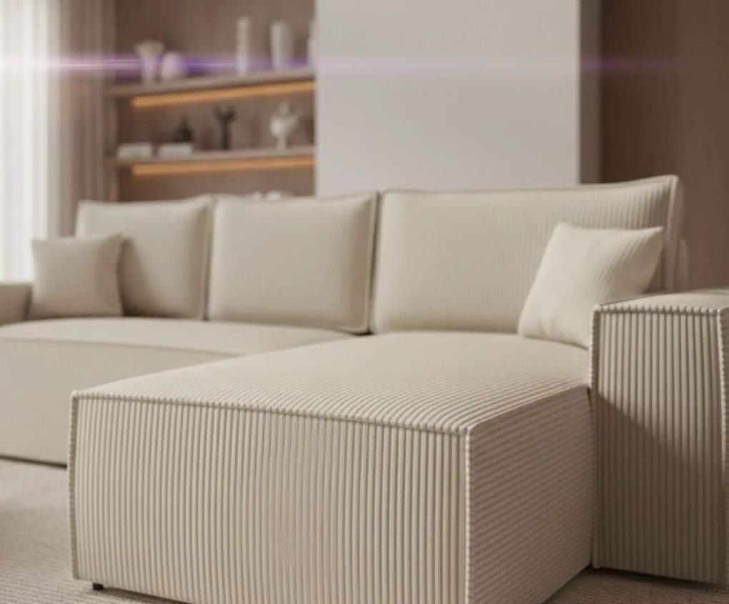 Ъглов диван Malaga mini I-Ekrou-Right