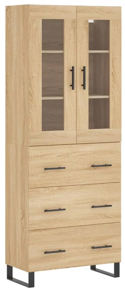 3198428 vidaXL Висок шкаф, дъб сонома, 69,5x34x180 см, инженерно дърво