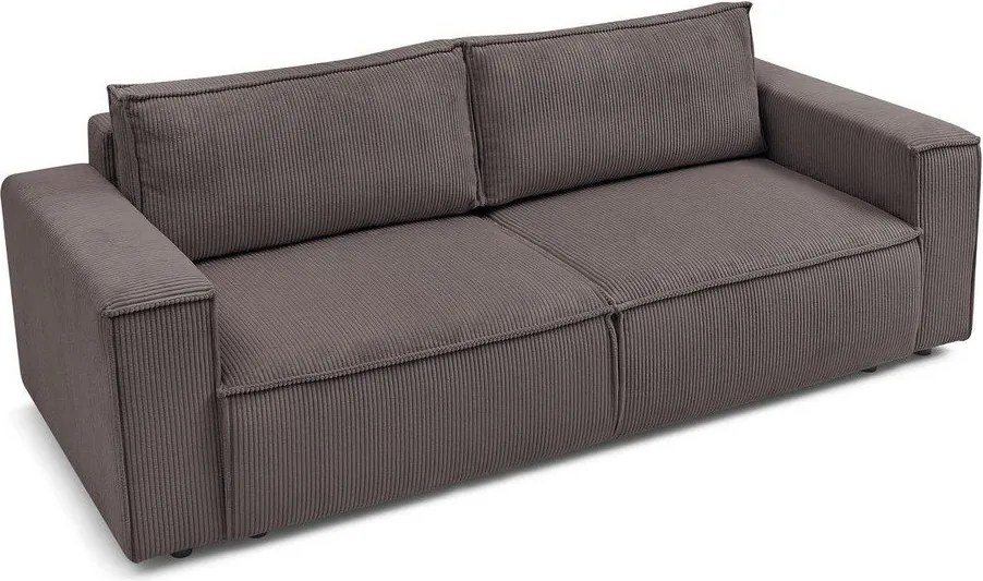 Кафяво-сив сгъваем диван от рипсено кадифе 245 cm Nihad – Bobochic Paris