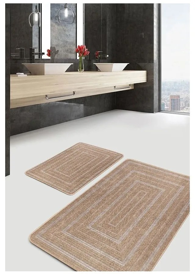 Кафяви изтривалки за баня в комплект от 2 бр. 60x100 cm - Mila Home