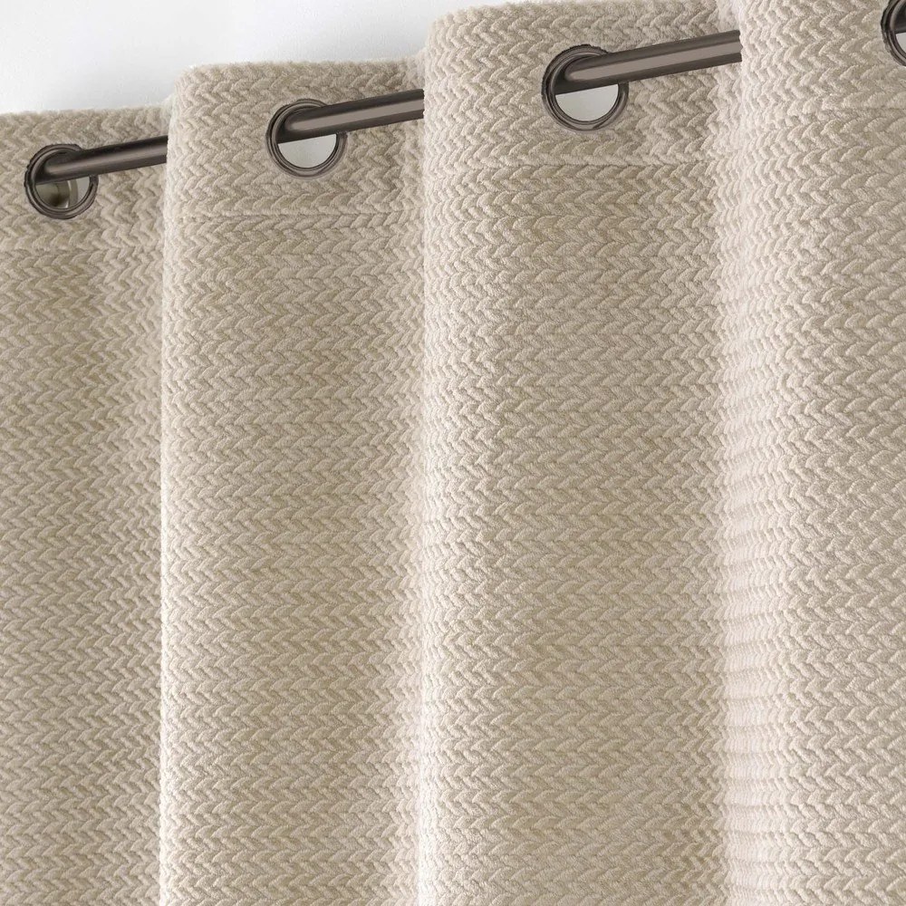Бежово перде от микрофланела 140x240 cm Flanela – douceur d'intérieur