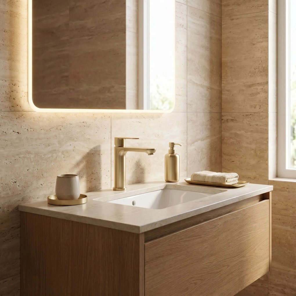 Смесител за баня Rea Logan Brush Gold