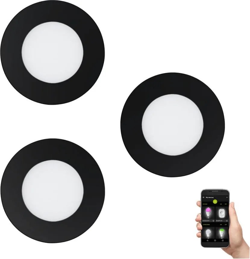 Eglo 900105 - комплект 3x LED димируеми осветителни тела за баня FUEVA-ZLED/2,8W/230V IP44