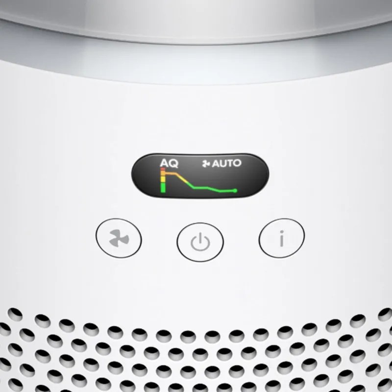 Пречиствател за въздух Dyson HJ10 HushJet™ Purifier Compact Wh/Sv 491355-01, 18 м2, 10 скорости, Hyperdymium™, HEPA, Гласови команди, Осцилация, Бял/сив