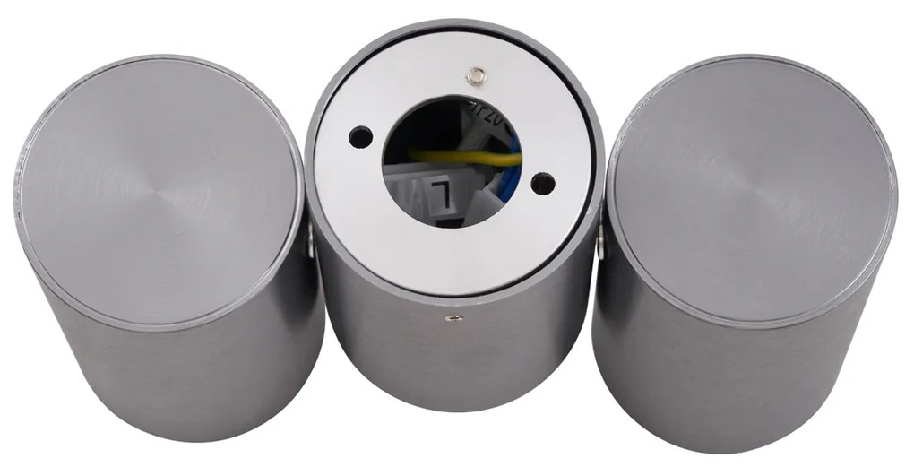 Дизайнерски вграден прожектор тъмно сив GU10 50mm 2-светлинен накланяем - Michael