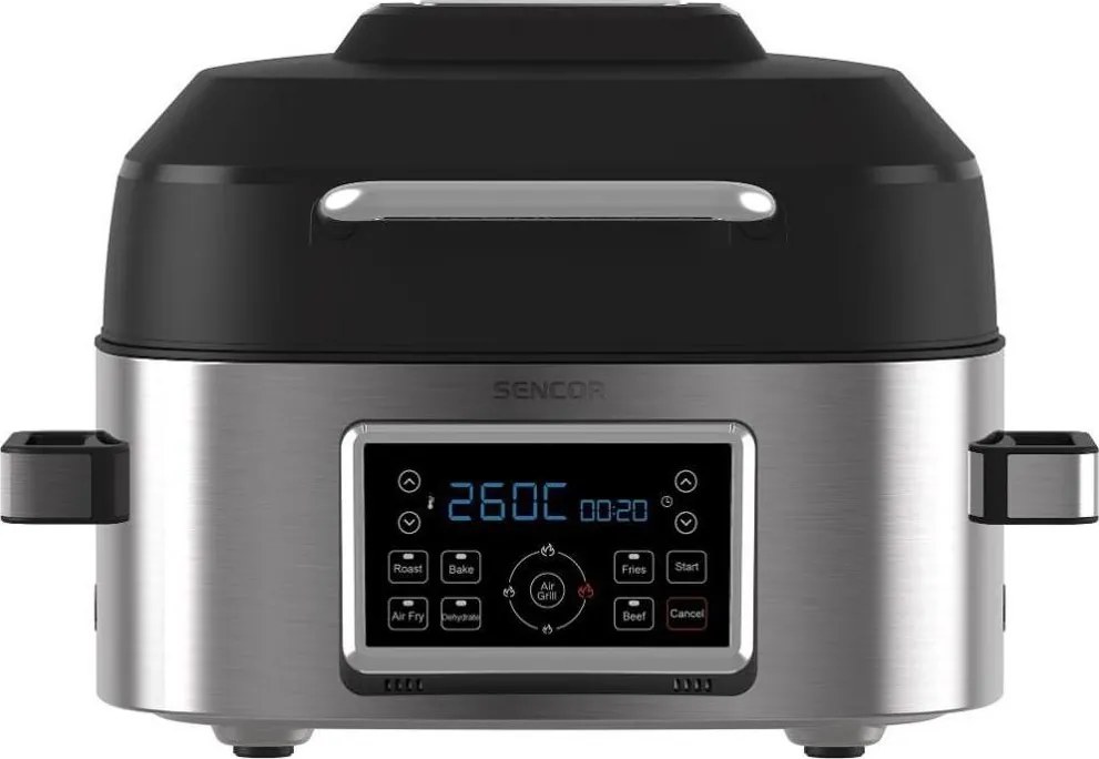 Sencor - Мултифункционална горещовъздушна фритюрница и грил 1660W/230V 6 л м. хром/черна