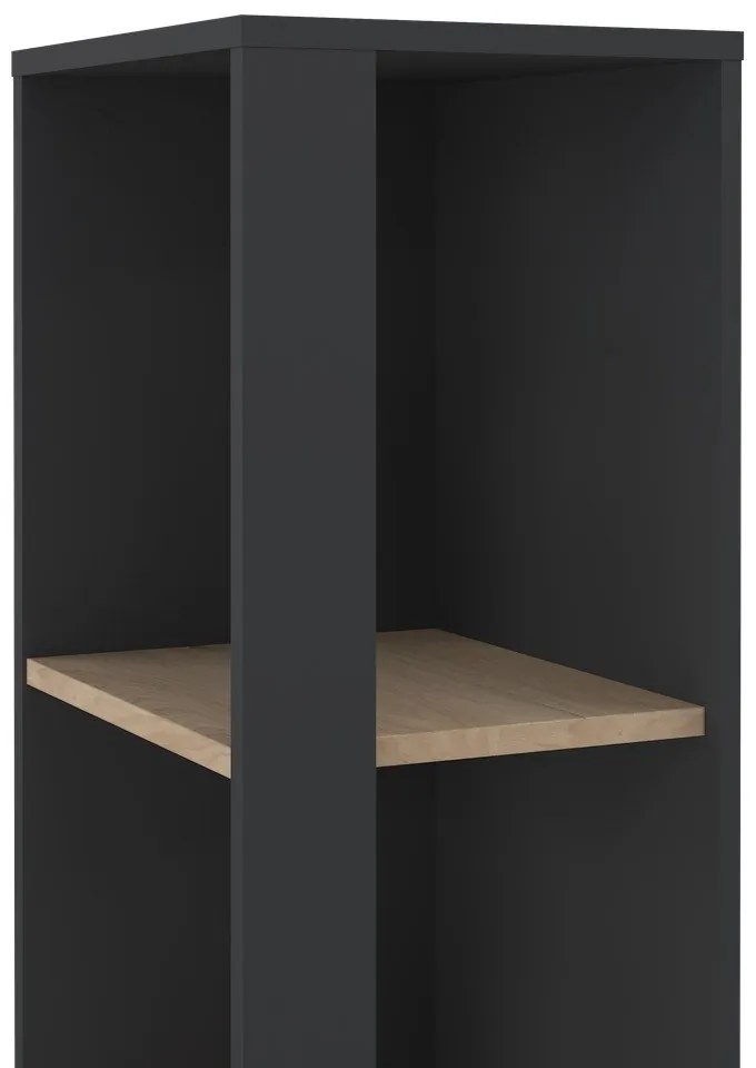 Етажерка за книги в дъбов декор в цвят антрацит-натурален 41x205 cm Sign - Tvilum