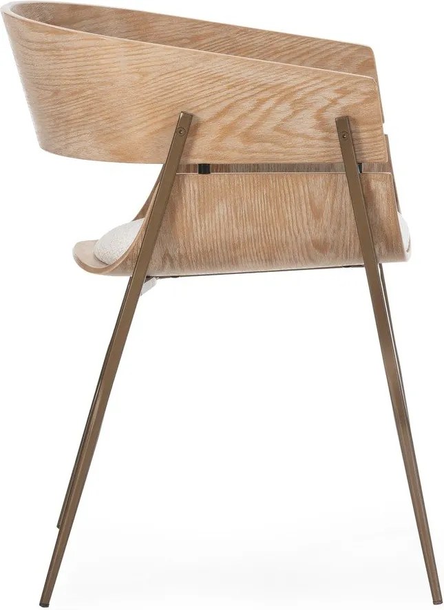 Тапицирани трапезни столове в комплект с подлакътници 2 бр. в естествен цвят Naia – MOME