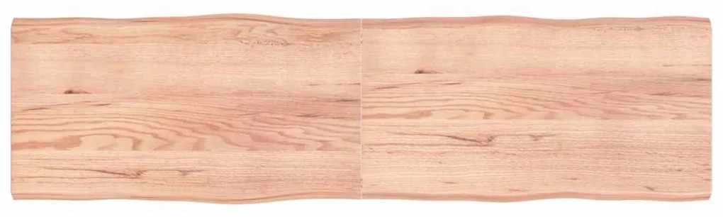 363991 vidaXL Плот за маса светлокафяв 220x60x(2-6) см обработен масивен дъб