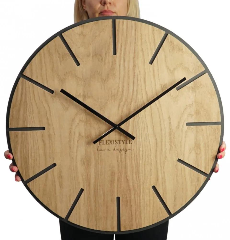 Голям дървен часовник в кафяв цвят 60 см