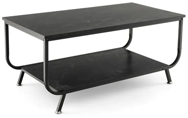 Мраморна холна маса Правоъгълна холна маса с 2 нива 105 x 55 x 46,5 см Черна