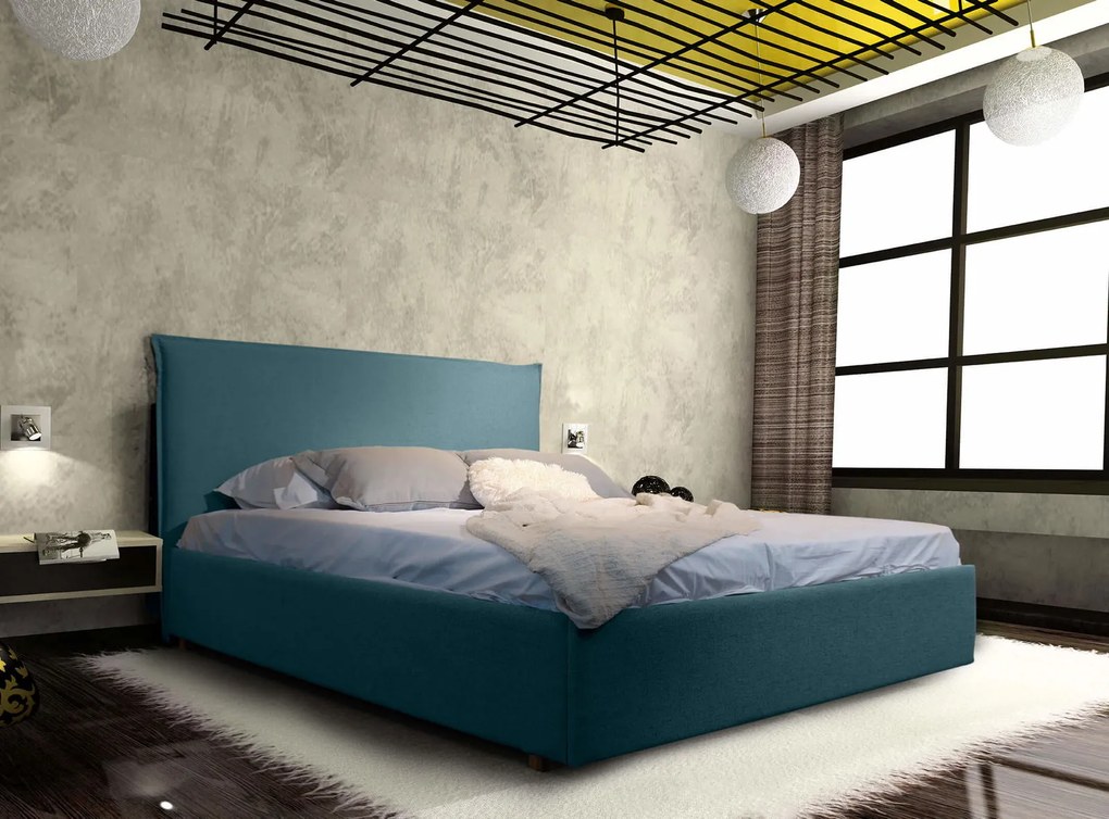 Тапицирано легло Harmony-Petrol-150 x 200-Ξύλα Ελάτου