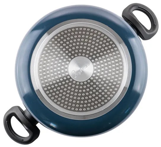 Тенджера Luigi Ferrero Prima FR-2644, 26x12 см, 5.8 л, Незалепващо покритие, Стъклен капак с отвор за пара, Индукция, Тъмносин