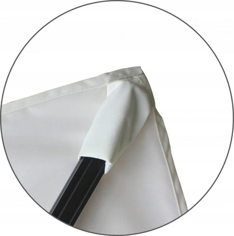 Бежов градински чадър с LED осветление 3 x 3 м