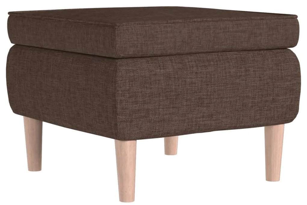 329450 vidaXL Табуретка с дървени крака, кафява, текстил