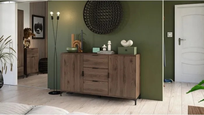 Шкаф ЛАНА SZ-50 Елегантен Орех - ГАРДЕРОБ С 1 ВРАТА С ЧЕКМЕДЖЕ