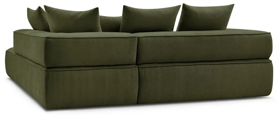 Зелен шенилов ъглов диван (десен ъгъл/L форма) Whesley – Bobochic Paris