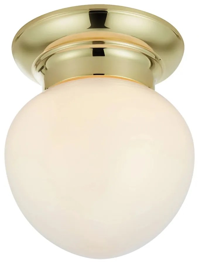 Бяло/месингово осветително тяло за таван със стъклен абажур Ronda – Markslöjd